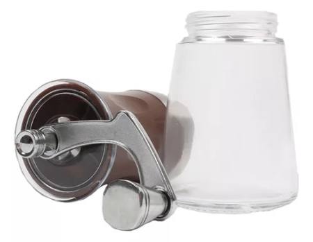 Molinillo De Café Práctico De Mano Molino Cerámica Acero & Vidrio - Imagen 4
