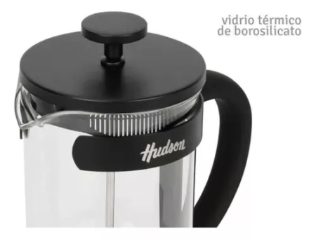 Cafetera Vidrio Acero Inoxidable Prensa Hudson 800 Ml Negro - Imagen 2