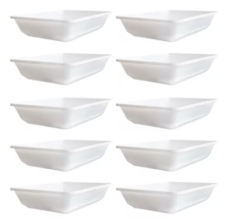Batea Bandeja Rectangular Gastronomica Plastica 41x30 X10u.