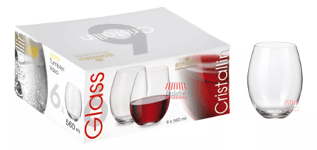Set X6 Vaso Copa Sin Tallo Pie 560ml Cristal Bohemia - Imagen 3