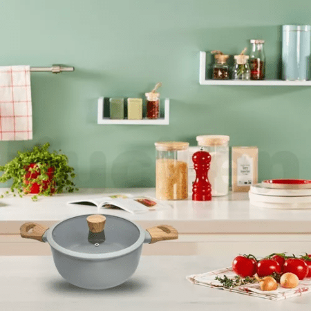 Cacerola Antiadherente Larhaus Scandi Gris 20cm - Imagen 3