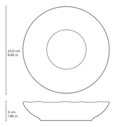 Set X4 Plato Hondo 25cm Titanium Porto Brasil Stoneware - Imagen 5