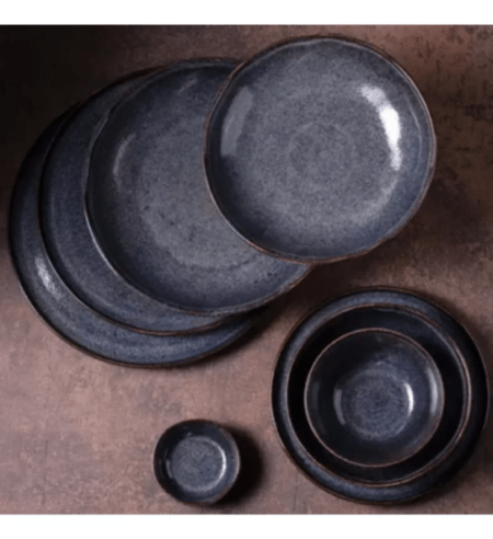 Set X4 Plato Hondo 25cm Titanium Porto Brasil Stoneware - Imagen 6