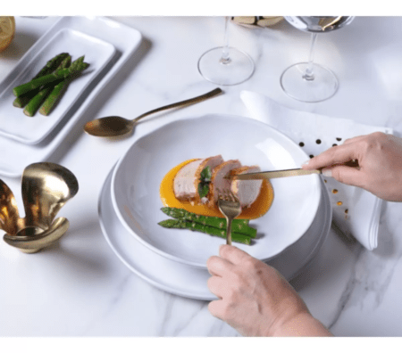 Set X4 Plato Hondo 25cm New White Porto Brasil Stoneware - Imagen 4