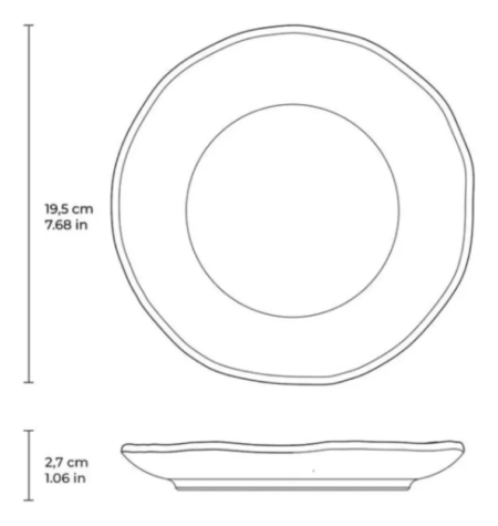Set X4 Plato Postre 19.5cm New White Porto Brasil Stoneware - Imagen 4