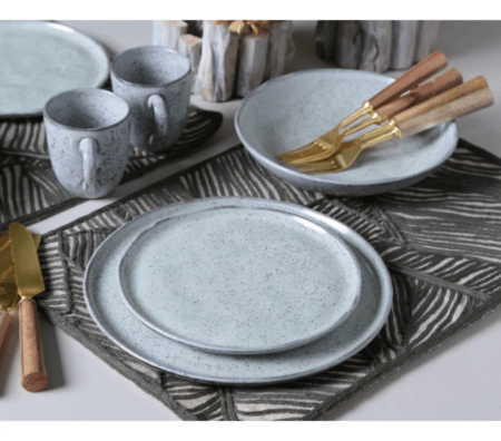 Set X 4 Plato Postre 21.5cm Pistache Porto Brasil Stoneware - Imagen 4