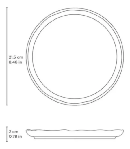 Set X 4 Plato Postre 21.5cm Breeze Porto Brasil Stoneware - Imagen 5