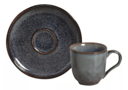 Set X6 Pocillo Cafe/plato 120ml Titanium Porto Brasil