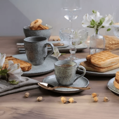 Set X4 Pocillo Cafe/plato 120ml Pistache Porto Brasil - Imagen 4