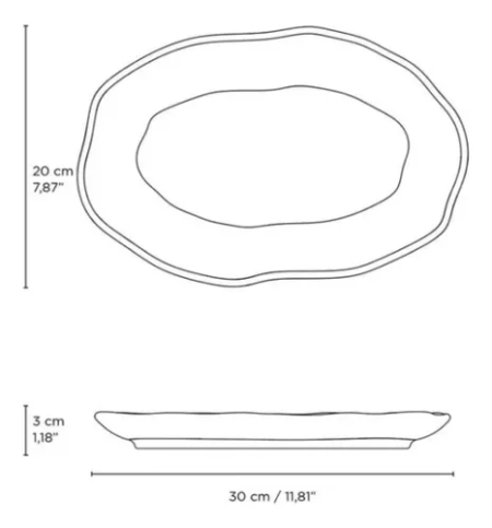 Set X4 Fuente Oval Plana 30x20cm Pistache Porto Brasil - Imagen 5