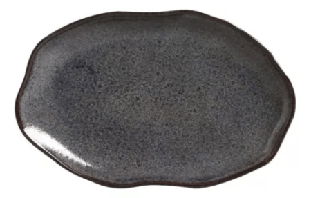 Set X4 Fuente Oval Plana 30x20cm Titanium Porto Brasil