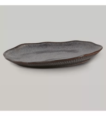 Set X4 Fuente Oval Plana 30x20cm Titanium Porto Brasil - Imagen 2