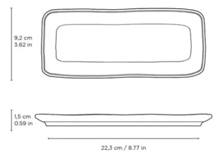 Set X4 Fuente Rectangular 22x9.5cm Titanium Porto Brasil - Imagen 4