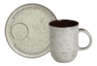 Set X 6 Taza/mug Y Plato 330ml Pistache Porto Brasil