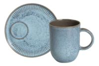 Set X 6 Taza/mug Y Plato 330ml Breeze Porto Brasil