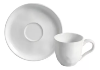 Set X6 Pocillo Cafe/plato 120ml New White Porto Brasil