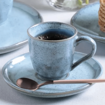 Set X6 Pocillo Cafe/plato 120ml Breeze Porto Brasil - Imagen 2