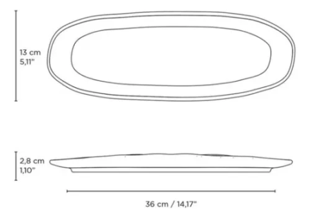 Set X6 Fuente Oval Plana 36x13cm New White Porto Brasil - Imagen 5