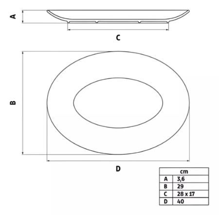Set Bandeja Oval Porcelana 40x29 Tramontina Sophia X4 - Imagen 2