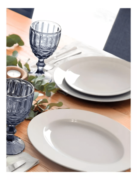 Set Bandeja Oval Porcelana 32x25 Tramontina Maria Augusta X4 - Imagen 2