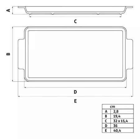 Bandeja Rectangular Porcelana 36x19 Maria Augusta - Imagen 2