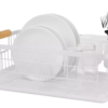 Secaplatos Hierro Blanco Bandeja Plastica Asas De Madera