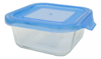 Contenedor Cuadrado De Vidrio 320ml Con Tapa