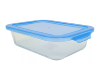 Contenedor Cuadrado De Vidrio 1040ml Con Tapa Crystal Rock