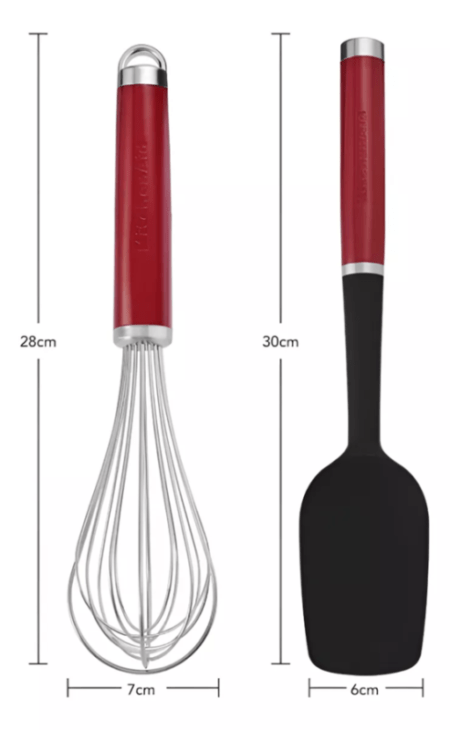Set Utensilios Kitchenaid Kqg463ohere Espatula Batidor Rojo - Imagen 2