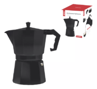 Cafetera Italiana 12 Pocillos Aluminio Negra Cr16717