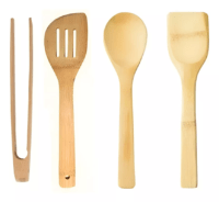 Set X4 Utensillos De Bambu Para Cocina Crystal Rock