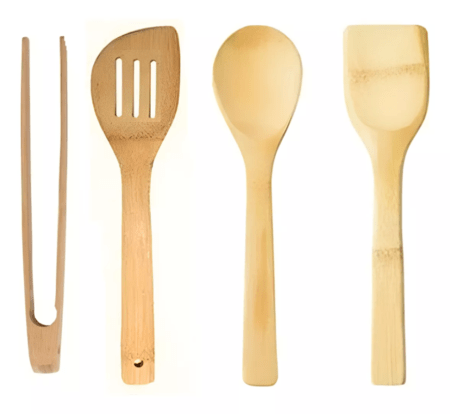 Set X4 Utensillos De Bambu Para Cocina Crystal Rock
