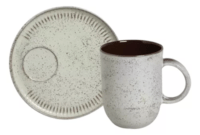 Taza/mug Y Plato 330ml Pistache Porto Brasil