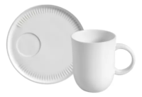 Taza/mug Y Plato 330ml New White Porto Brasil