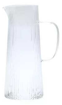 Jarra De Vidrio Facetada Asa Jugos Agua Bebidas Premium