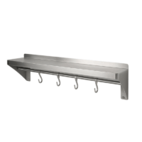 Estante De Pared Repisa Profesional Acero Inox Con Ganchos 150cm