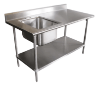 Bacha Cocina Con Mesada Profesional Acero Inoxidable 150cm