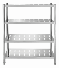 Estantería Acero Inox 4 Niveles Perforados Ajustable